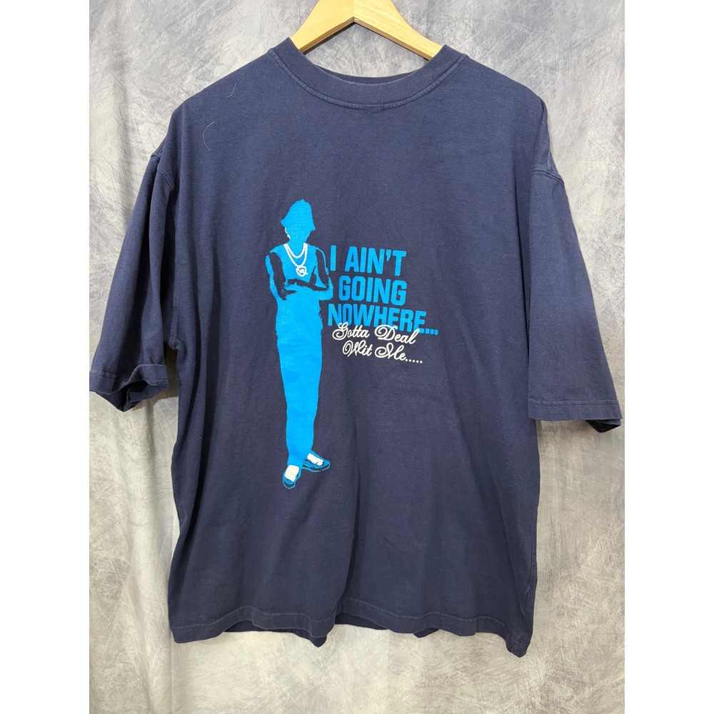Rocawear Mens Navy Blue Graphic T-Shirt I Aint Going Nowhere XL Y2K Hip Hop